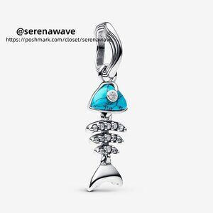Pandora Turquoise-colored Fishbone Dangle Charm